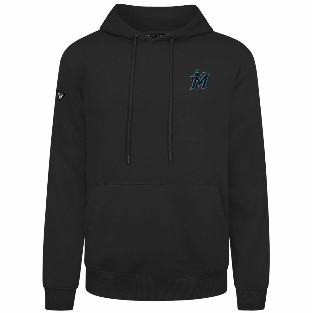Miami Marlins Levelwear Podium Primary Pullover Hoodie Black