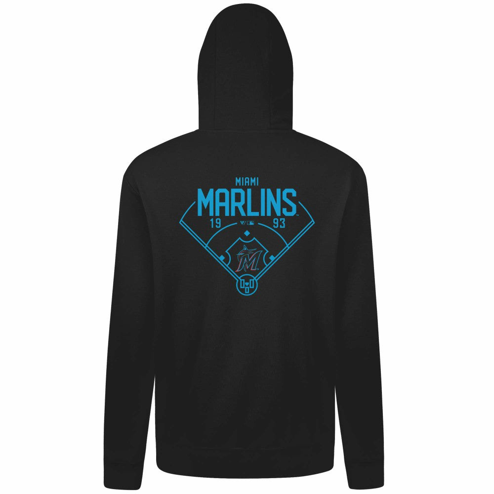 Miami Marlins Levelwear Podium Primary Pullover Hoodie Black