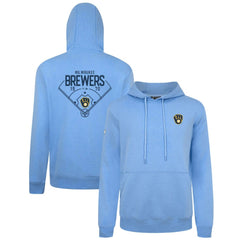 Milwaukee Brewers Levelwear Podium Primary Pullover Hoodie Light Blue