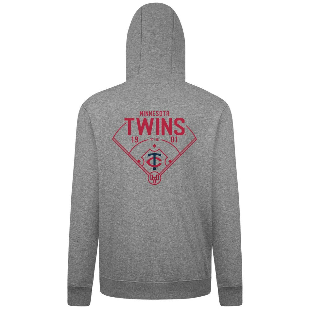 Minnesota Twins Levelwear Podium Primary Pullover Hoodie Gray