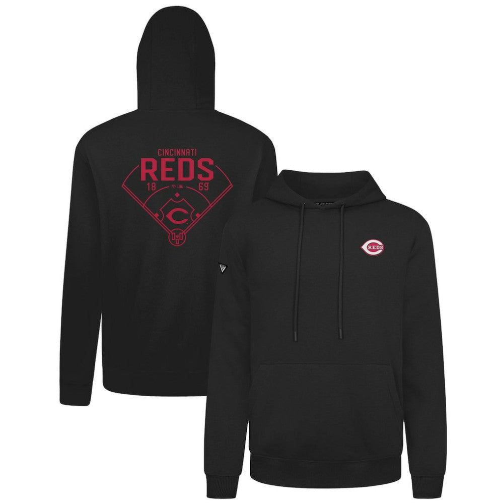 Cincinnati Reds Levelwear Podium Primary Pullover Hoodie Black