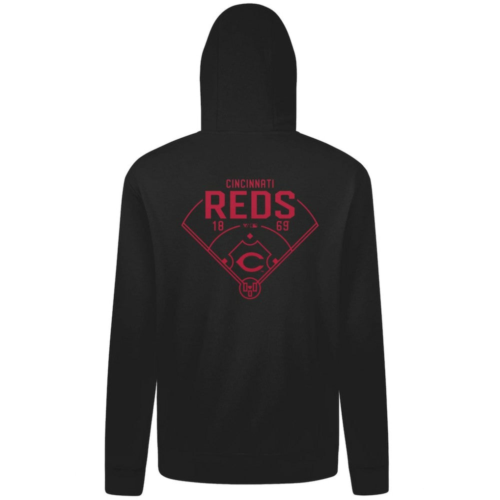Cincinnati Reds Levelwear Podium Primary Pullover Hoodie Black