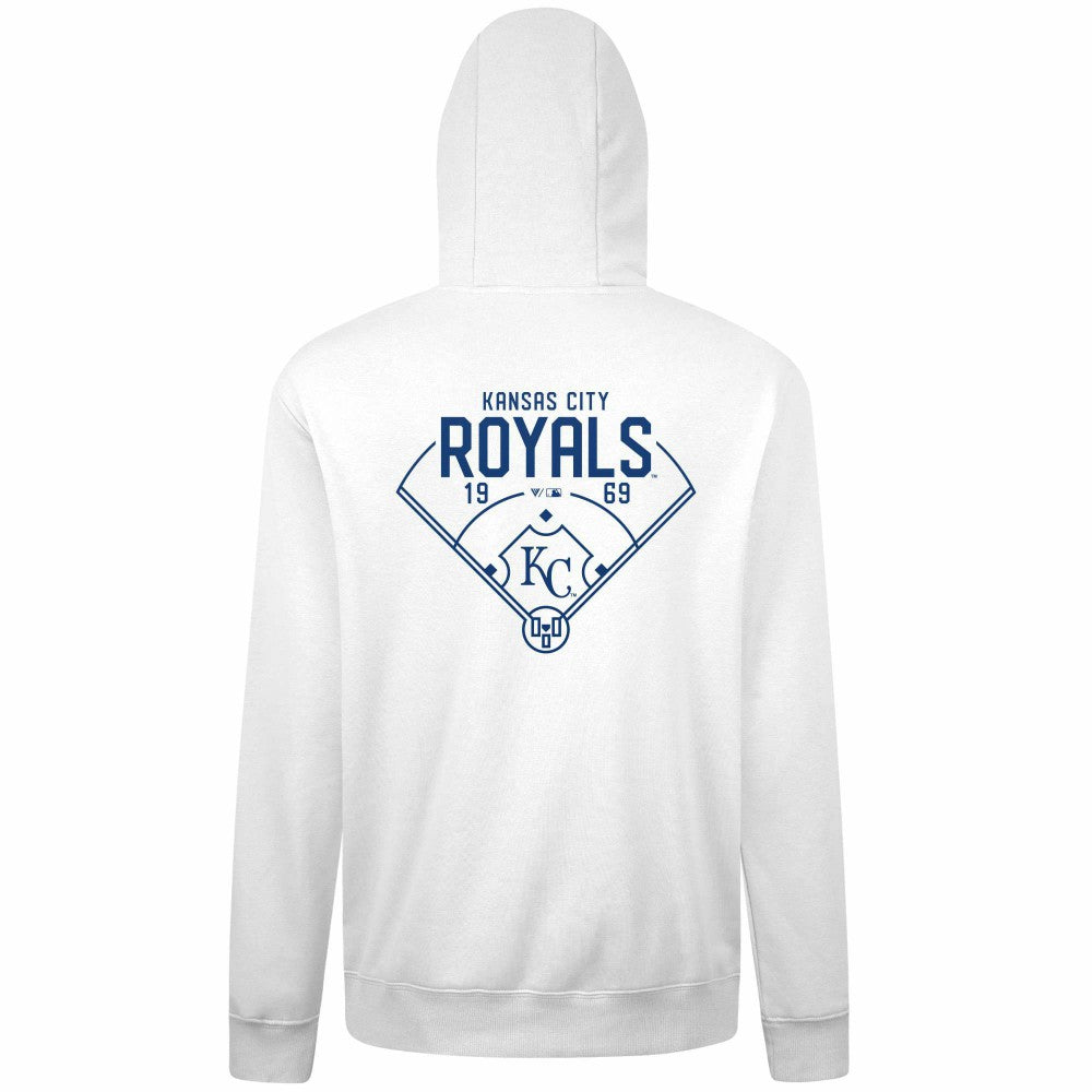 Kansas City Royals Levelwear Podium Primary Pullover Hoodie White