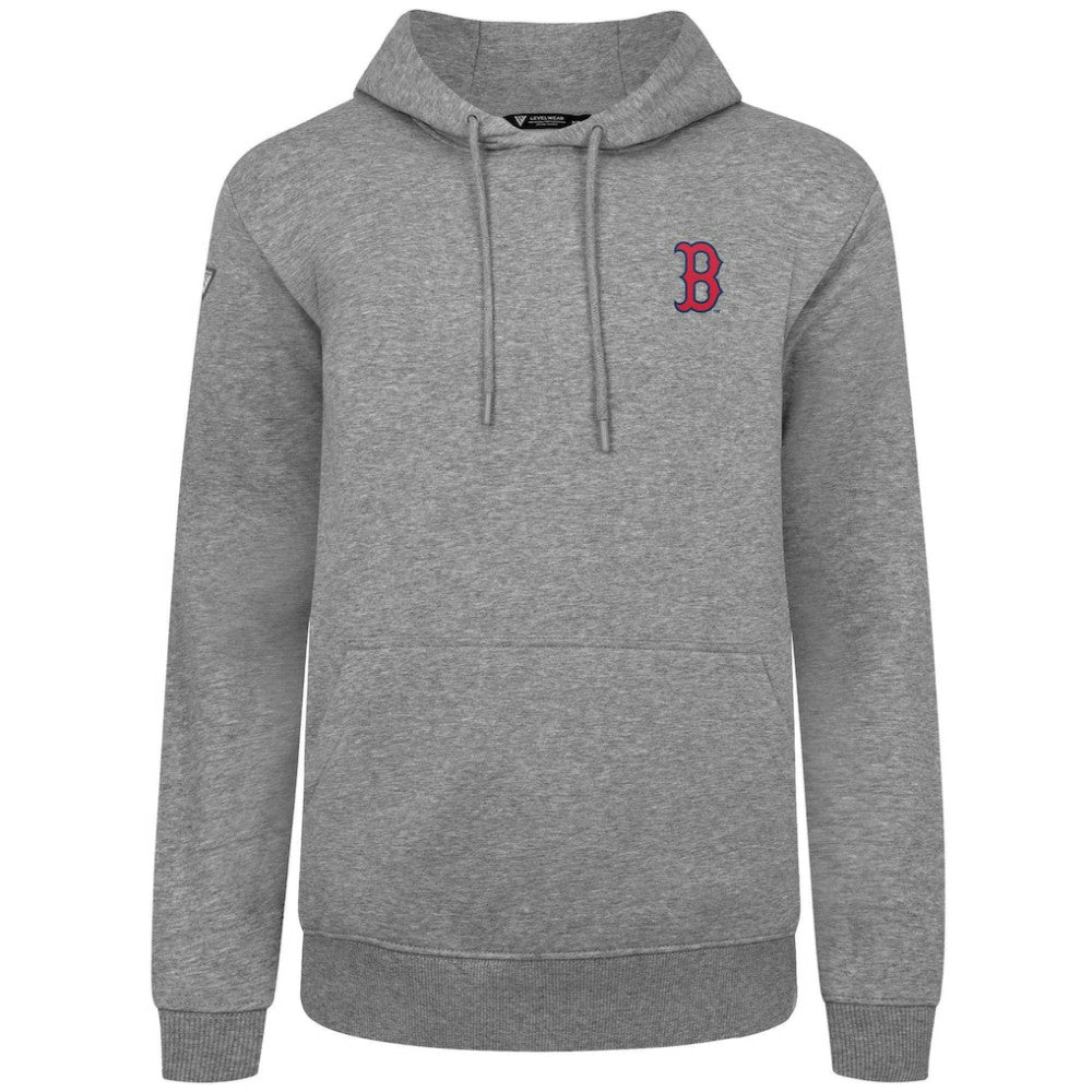 Boston Red Sox Levelwear Podium Primary Pullover Hoodie Gray