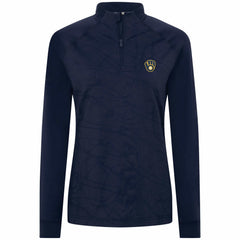 Milwaukee Brewers Levelwear Women's Amethyst Insignia 2.0 Quarter-Zip Jacket Navy