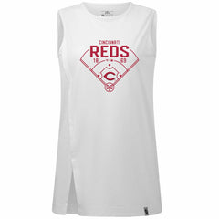 Cincinnati Reds Levelwear Women's Influx Home Field Tank Top White