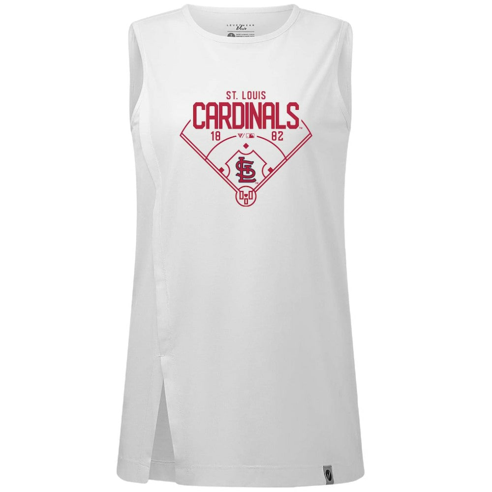 St. Louis Cardinals Levelwear Women's Influx Home Field Tank Top White