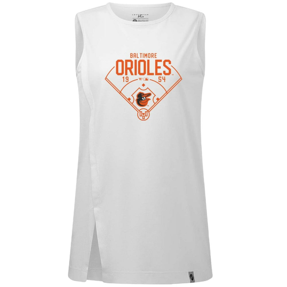 Baltimore Orioles Levelwear Women's Influx Home Field Tank Top White