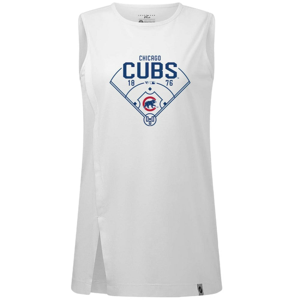 Chicago Cubs Levelwear Women's Influx Home Field Tank Top White