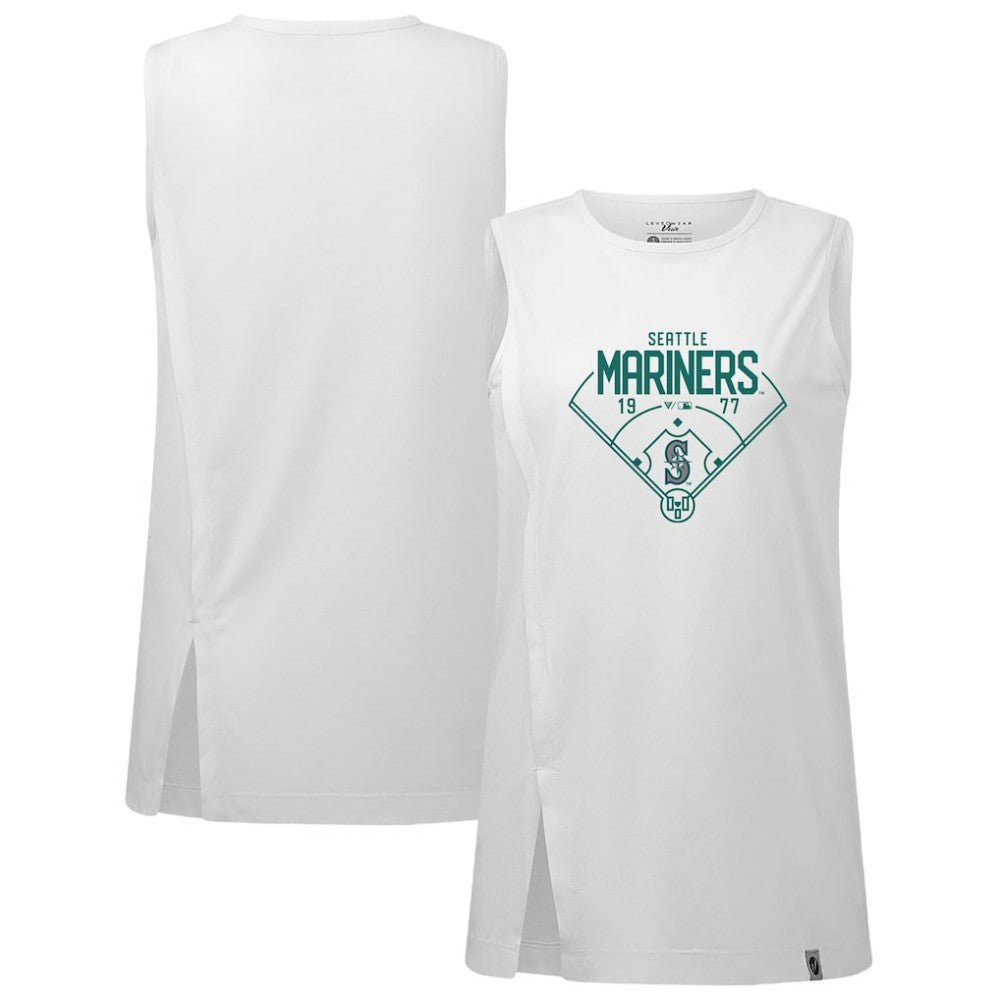 Seattle Mariners Levelwear Women's Influx Home Field Tank Top White