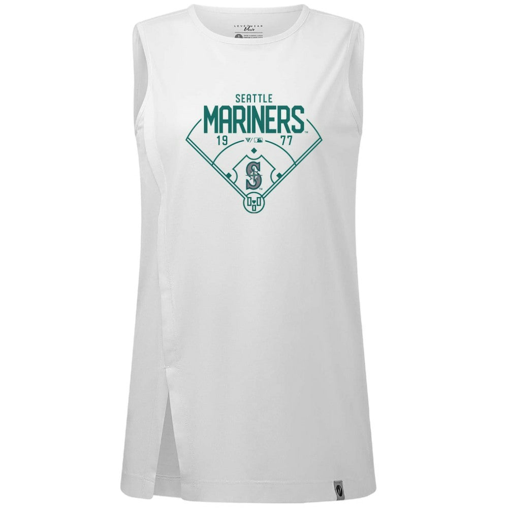 Seattle Mariners Levelwear Women's Influx Home Field Tank Top White