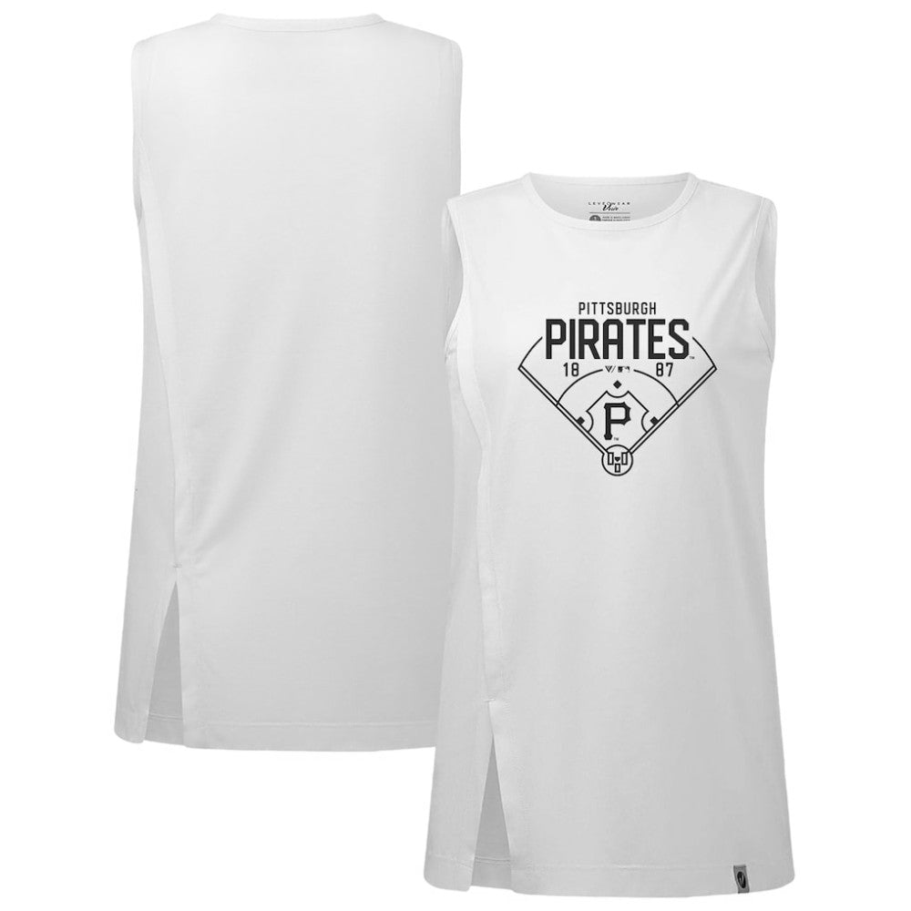 Pittsburgh Pirates Levelwear Women's Influx Home Field Tank Top White