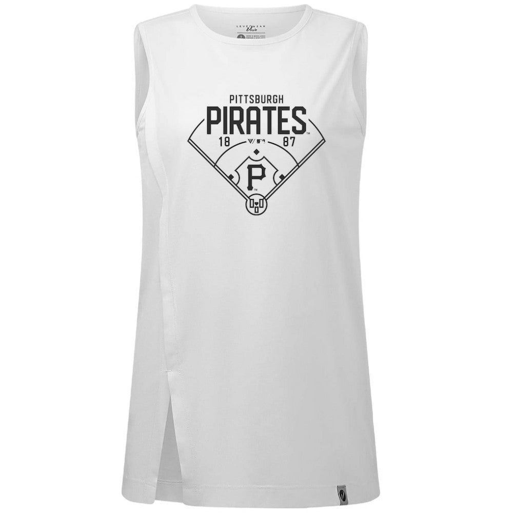 Pittsburgh Pirates Levelwear Women's Influx Home Field Tank Top White
