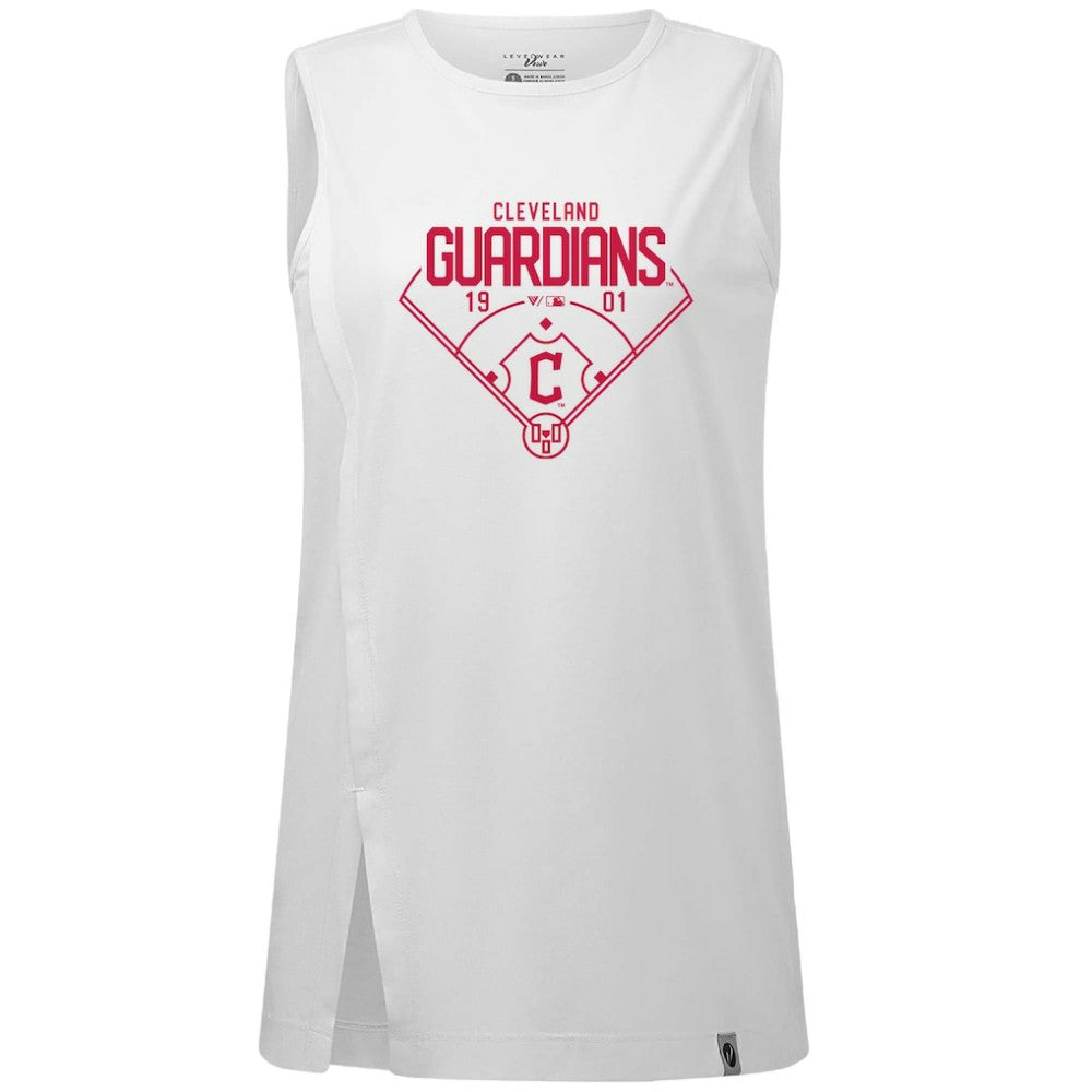 Cleveland Guardians Levelwear Women's Influx Home Field Tank Top White