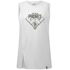 San Diego Padres Levelwear Women's Influx Home Field Tank Top White