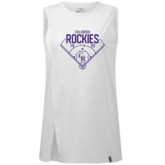 Colorado Rockies Levelwear Women's Influx Home Field Tank Top White