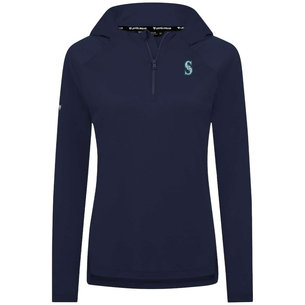 Seattle Mariners Levelwear Women's Raven Insignia 2.0 Quarter-Zip Jacket Navy