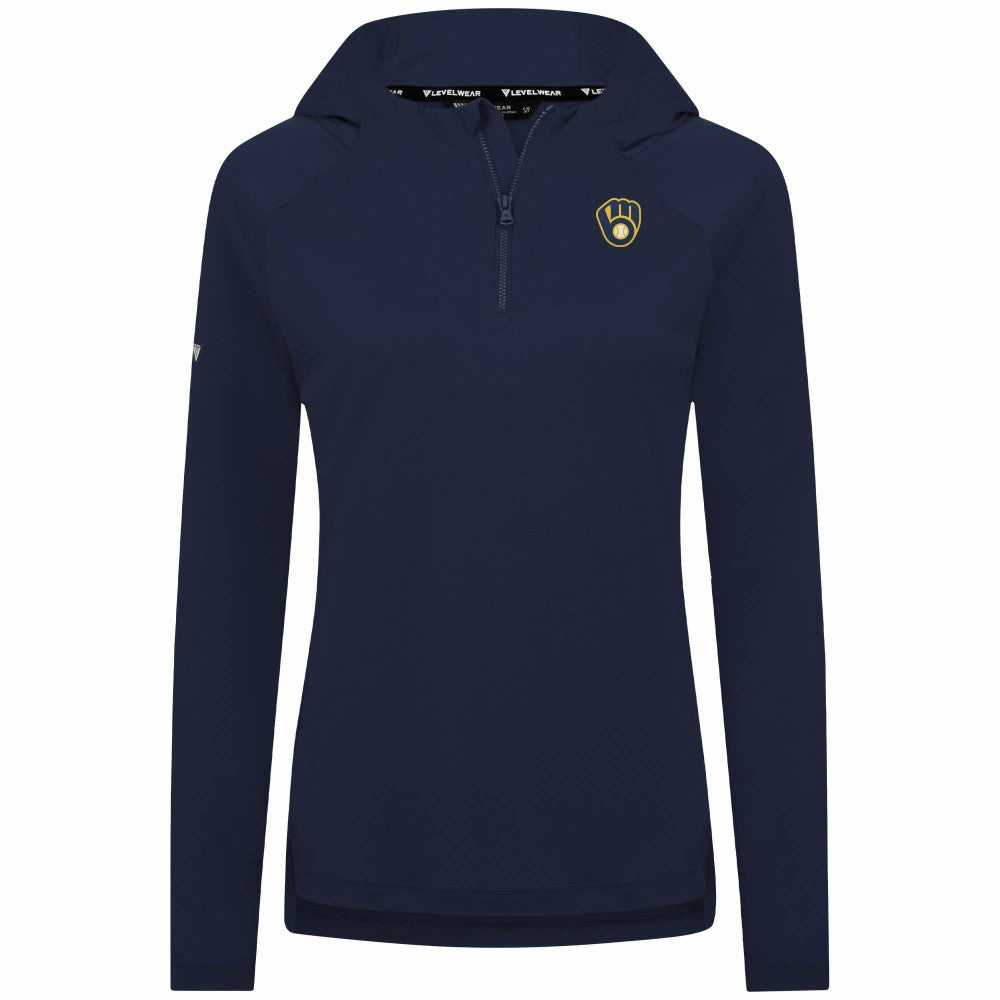 Milwaukee Brewers Levelwear Women's Raven Insignia 2.0 Quarter-Zip Jacket Navy