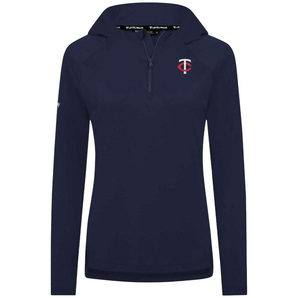 Minnesota Twins Levelwear Women's Raven Insignia 2.0 Quarter-Zip Jacket Navy
