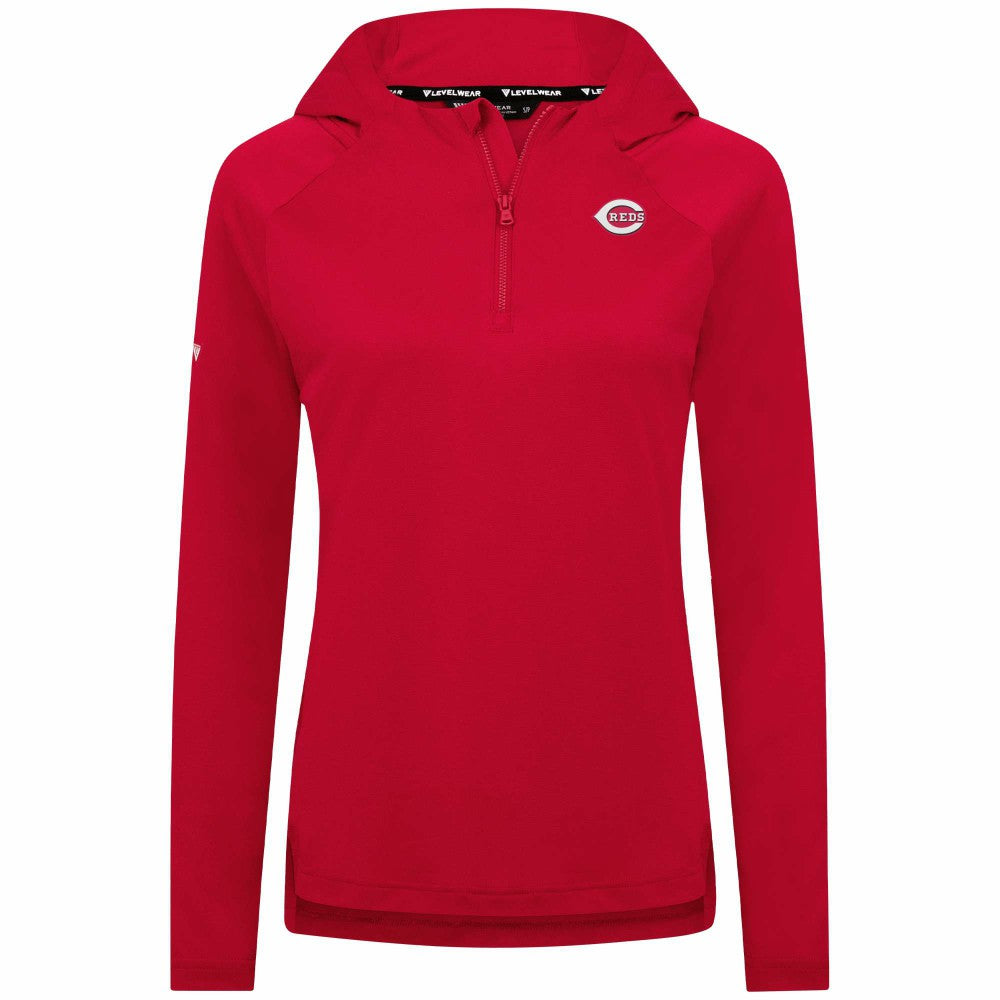 Cincinnati Reds Levelwear Women's Raven Insignia 2.0 Quarter-Zip Jacket Red