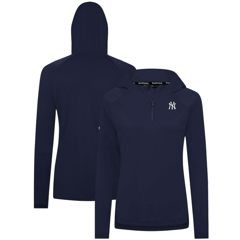 New York Yankees Levelwear Women's Raven Insignia 2.0 Quarter-Zip Jacket Navy
