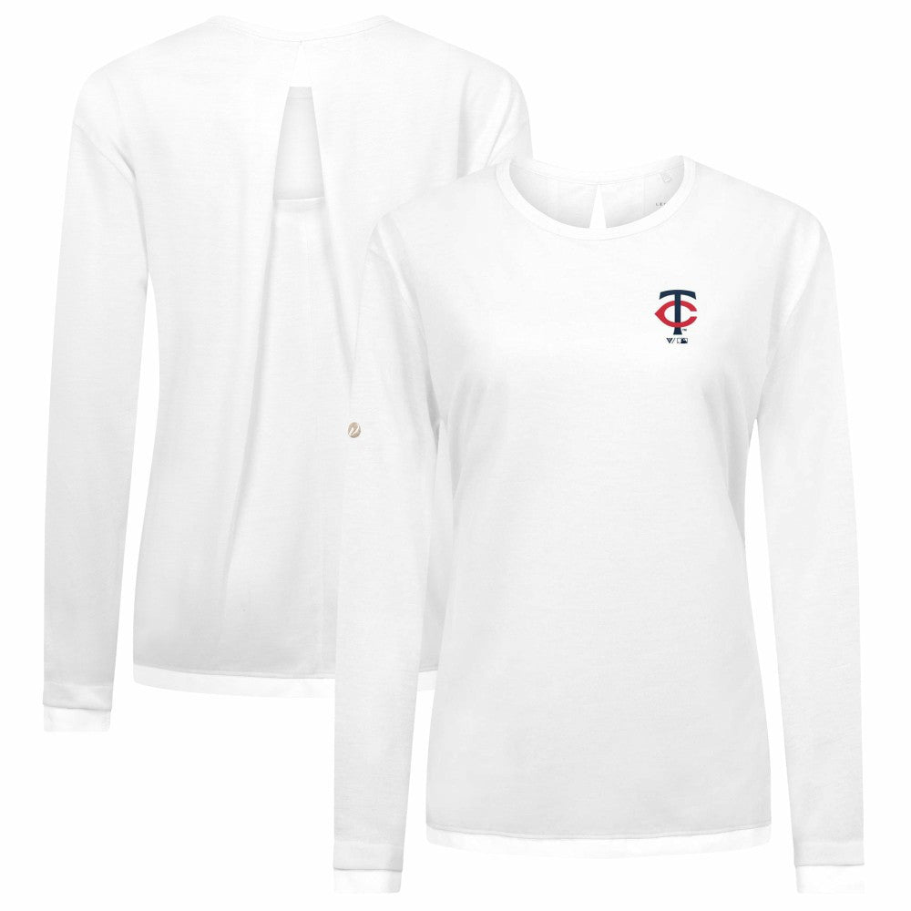 Minnesota Twins Levelwear Women's Sequoia Primary Logo Long Sleeve T-Shirt White