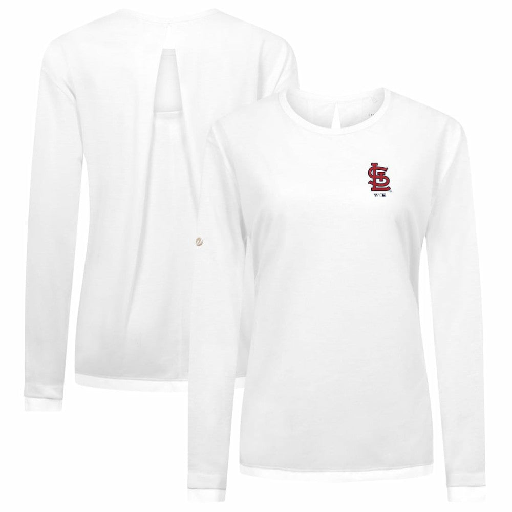 St. Louis Cardinals Levelwear Women's Sequoia Primary Logo Long Sleeve T-Shirt White
