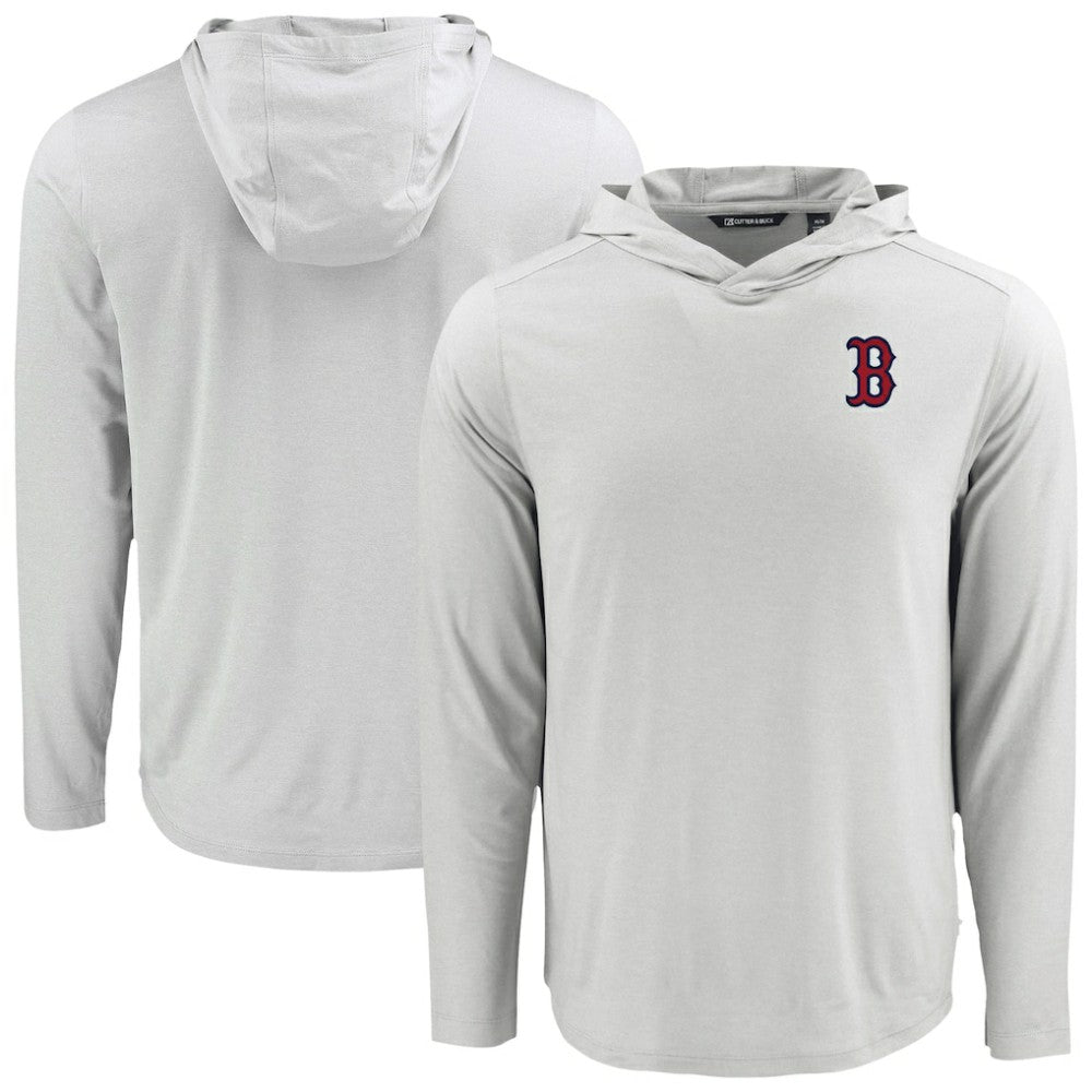 Boston Red Sox Cutter & Buck Coastline Epic Comfort Recycled Eco Hoodie Long Sleeve T-Shirt Gray