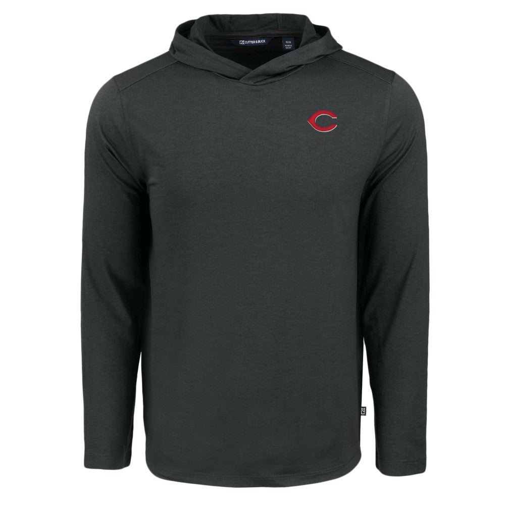 Cincinnati Reds Cutter & Buck Coastline Epic Comfort Recycled Eco Hoodie Long Sleeve T-Shirt Black