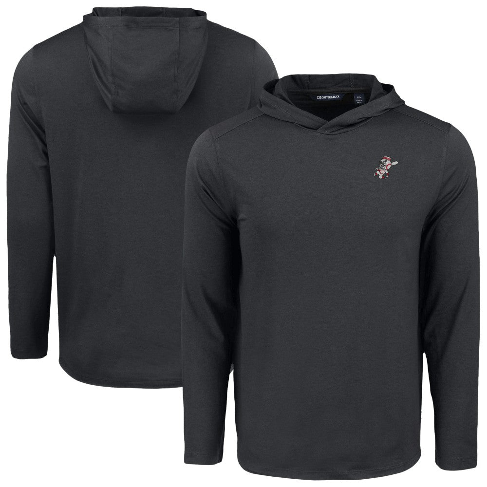 Cincinnati Reds Cutter & Buck Coastline Epic Comfort Recycled Eco Hoodie Long Sleeve T-Shirt Black