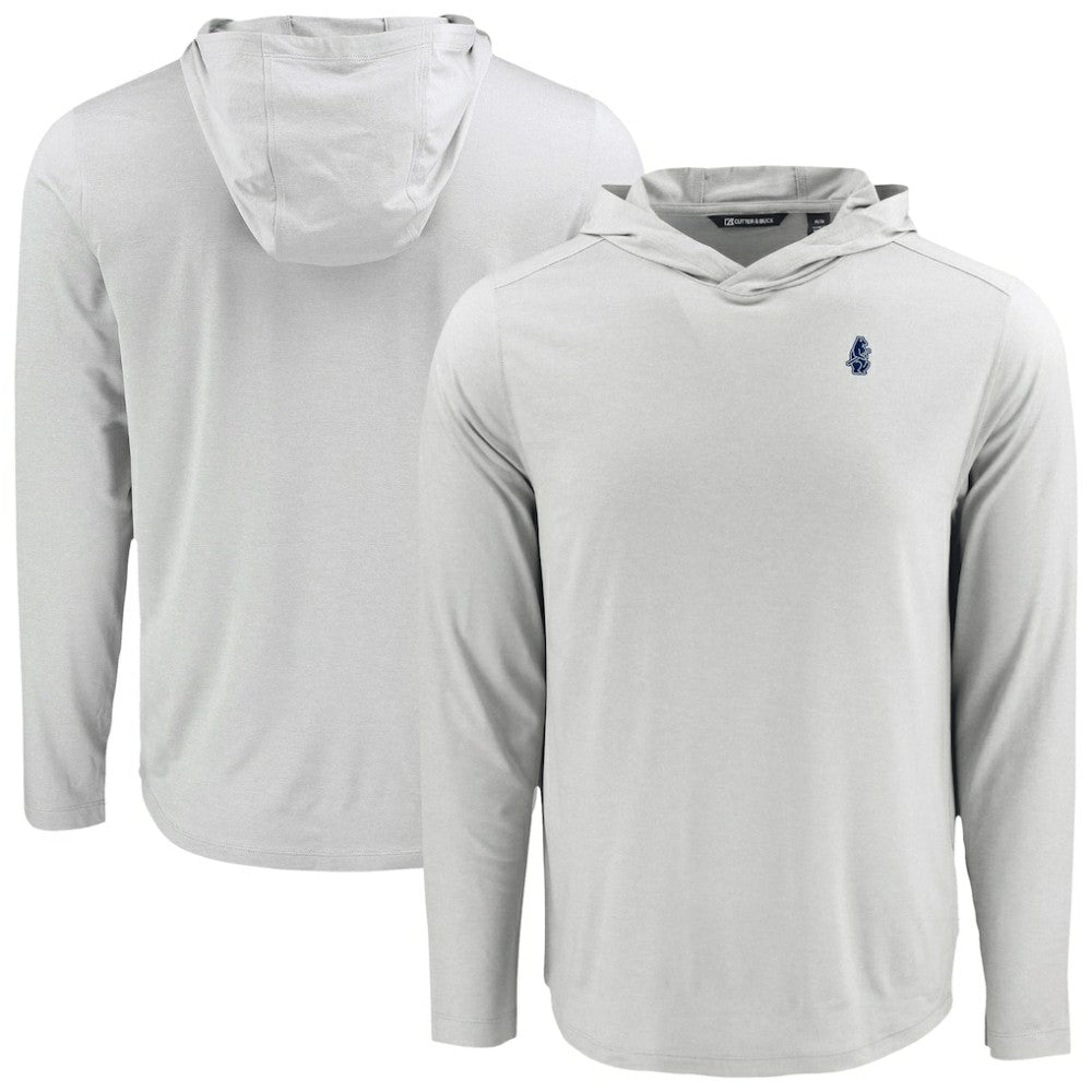 Chicago Cubs Cutter & Buck Coastline Epic Comfort Recycled Eco Hoodie Long Sleeve T-Shirt Gray