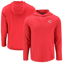 Cincinnati Reds Cutter & Buck Coastline Epic Comfort Recycled Eco Hoodie Long Sleeve T-Shirt Red