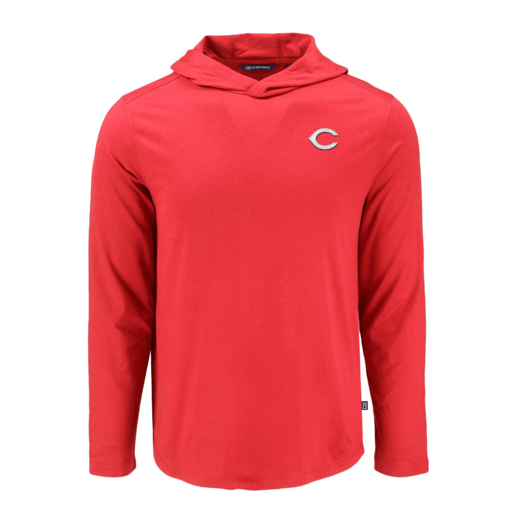 Cincinnati Reds Cutter & Buck Coastline Epic Comfort Recycled Eco Hoodie Long Sleeve T-Shirt Red