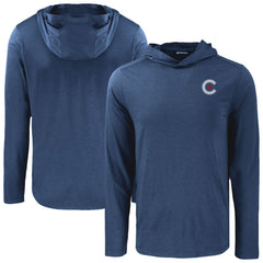 Chicago Cubs Cutter & Buck Coastline Epic Comfort Recycled Eco Hoodie Long Sleeve T-Shirt Navy