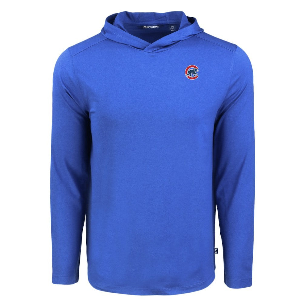 Chicago Cubs Cutter & Buck Coastline Epic Comfort Recycled Eco Hoodie Long Sleeve T-Shirt Royal