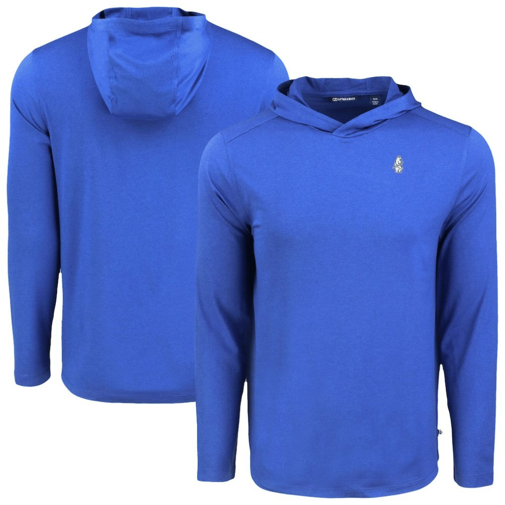 Chicago Cubs Cutter & Buck Coastline Epic Comfort Recycled Eco Hoodie Long Sleeve T-Shirt Royal