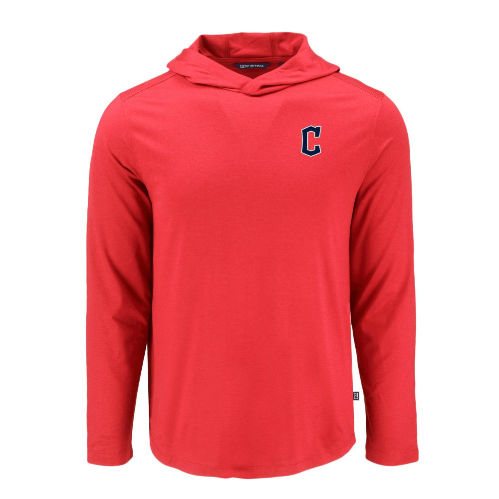 Cleveland Guardians Cutter & Buck Coastline Epic Comfort Recycled Eco Hoodie Long Sleeve T-Shirt Red