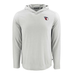 Cleveland Guardians Cutter & Buck Coastline Epic Comfort Recycled Eco Hoodie Long Sleeve T-Shirt Gray