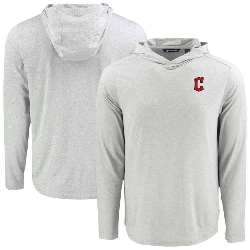 Cleveland Guardians Cutter & Buck Coastline Epic Comfort Recycled Eco Hoodie Long Sleeve T-Shirt Gray