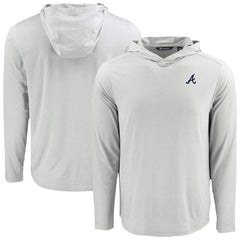 Atlanta Braves Cutter & Buck Coastline Epic Comfort Recycled Eco Hoodie Long Sleeve T-Shirt Gray
