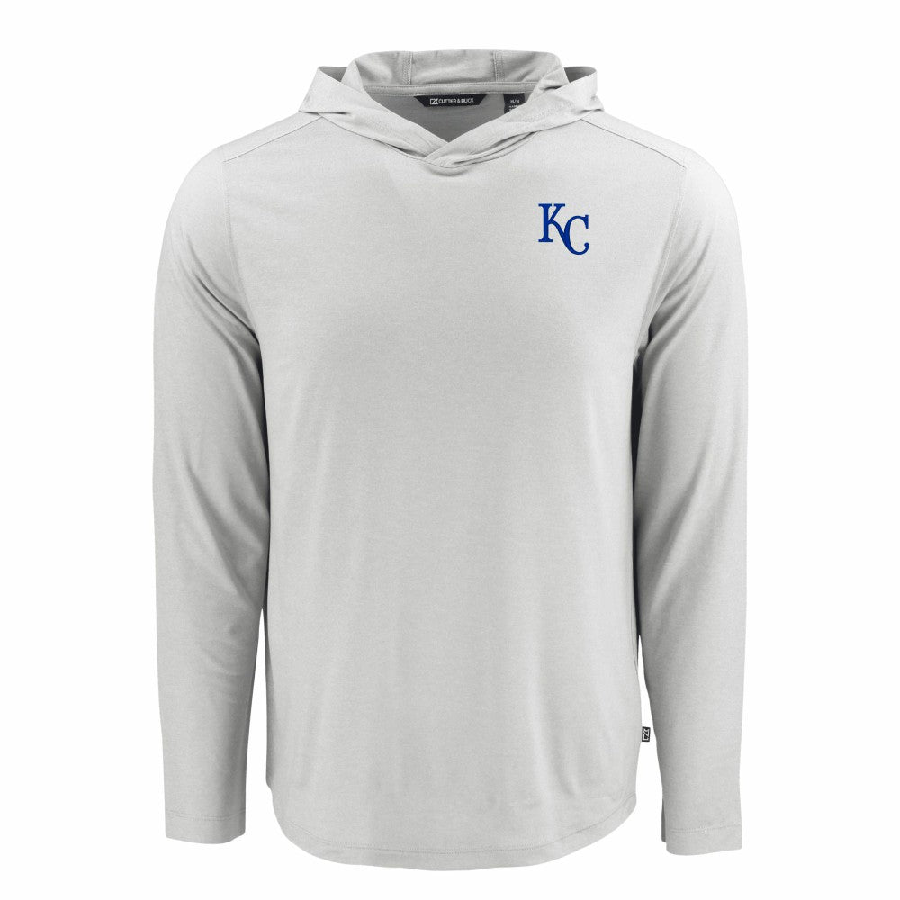 Kansas City Royals Cutter & Buck Coastline Epic Comfort Recycled Eco Hoodie Long Sleeve T-Shirt Gray