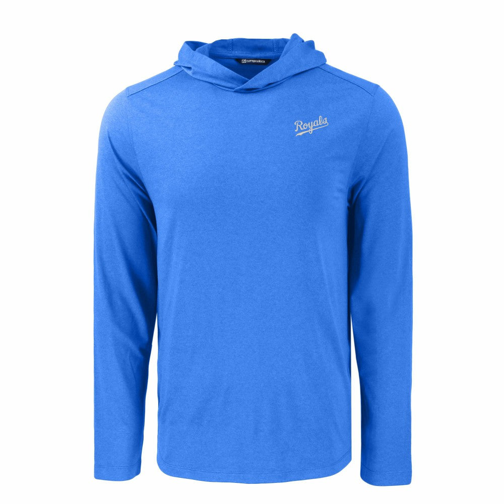 Kansas City Royals Cutter & Buck Coastline Epic Comfort Recycled Eco Hoodie Long Sleeve T-Shirt Royal