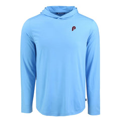 Philadelphia Phillies Cutter & Buck Coastline Epic Comfort Recycled Eco Hoodie Long Sleeve T-Shirt Light Blue