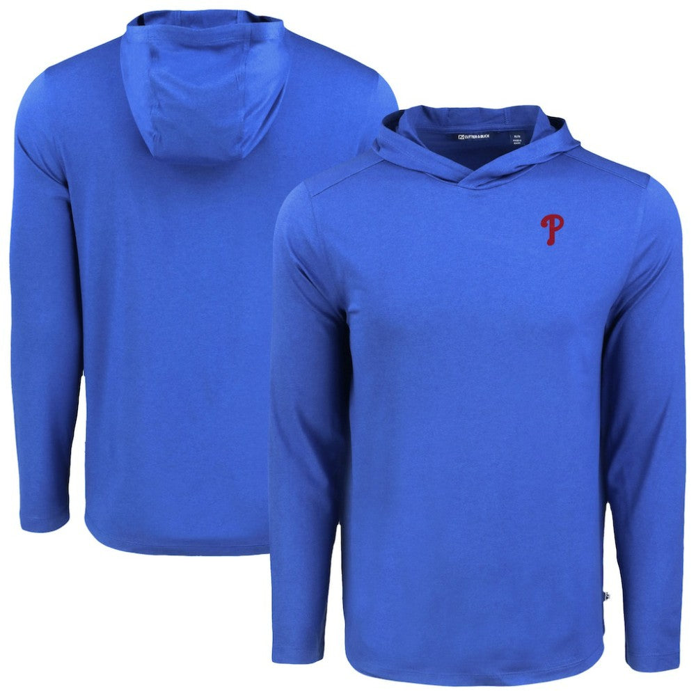 Philadelphia Phillies Cutter & Buck Coastline Epic Comfort Recycled Eco Hoodie Long Sleeve T-Shirt Royal
