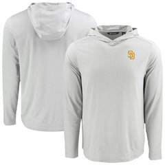 San Diego Padres Cutter & Buck Coastline Epic Comfort Recycled Eco Hoodie Long Sleeve T-Shirt Gray
