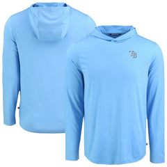 Tampa Bay Rays Cutter & Buck Coastline Epic Comfort Recycled Eco Hoodie Long Sleeve T-Shirt Light Blue