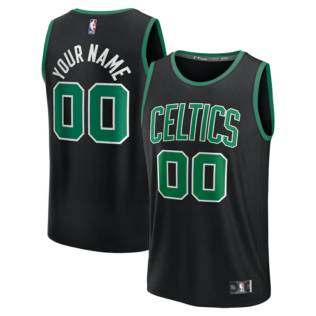 Boston Celtics Youth Fast Break Custom Replica Jersey - Black - Statement Edition