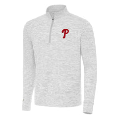 Philadelphia Phillies Antigua Cause Quarter-Zip Top Gray/White