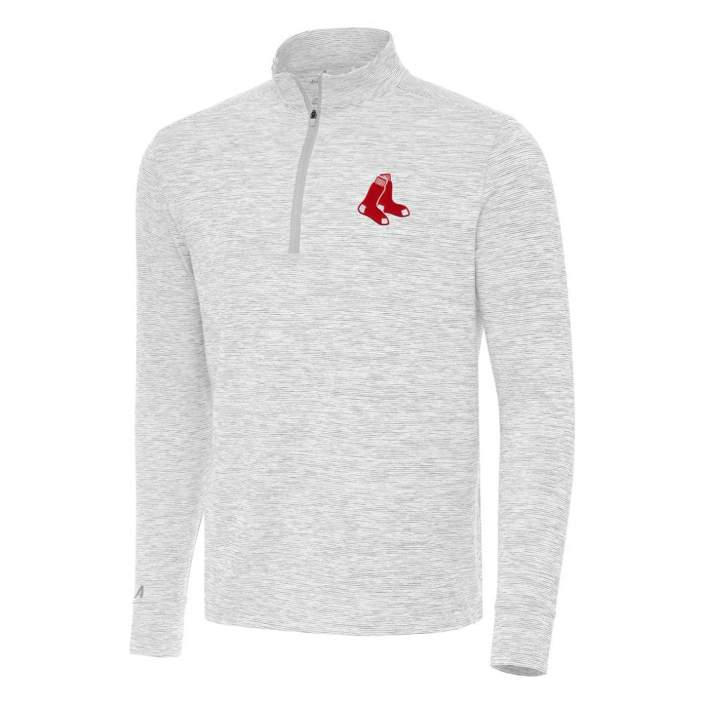 Boston Red Sox Antigua Cause Quarter-Zip Top Gray/White
