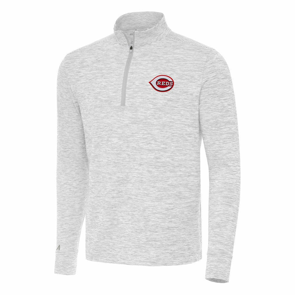 Cincinnati Reds Antigua Cause Quarter-Zip Top Gray/White